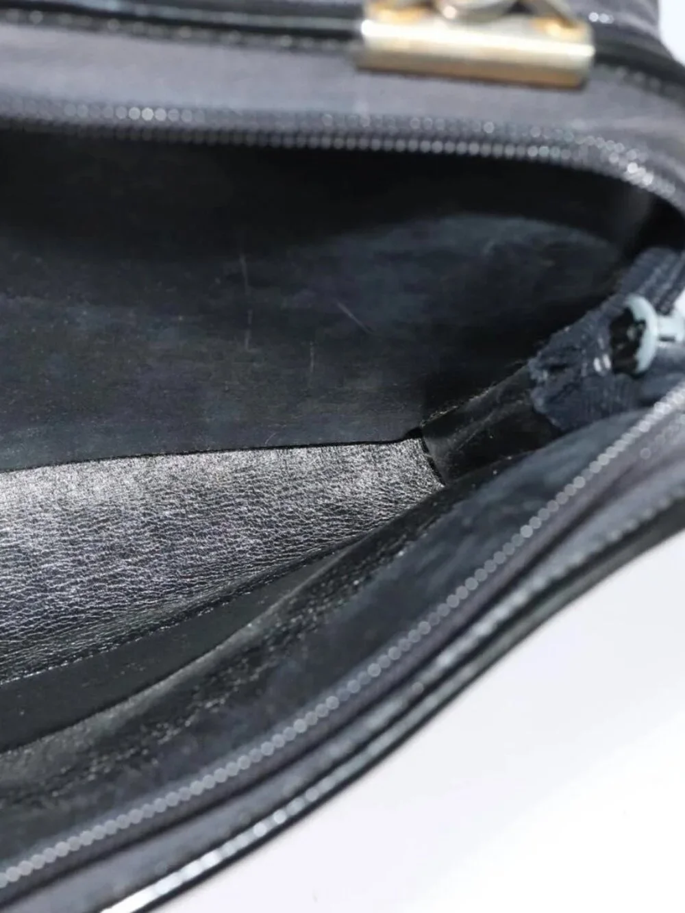 Christian Dior Trotter Canvas Shoulder Bag Navy Gold Auth 122509 - Picture 13 of 16